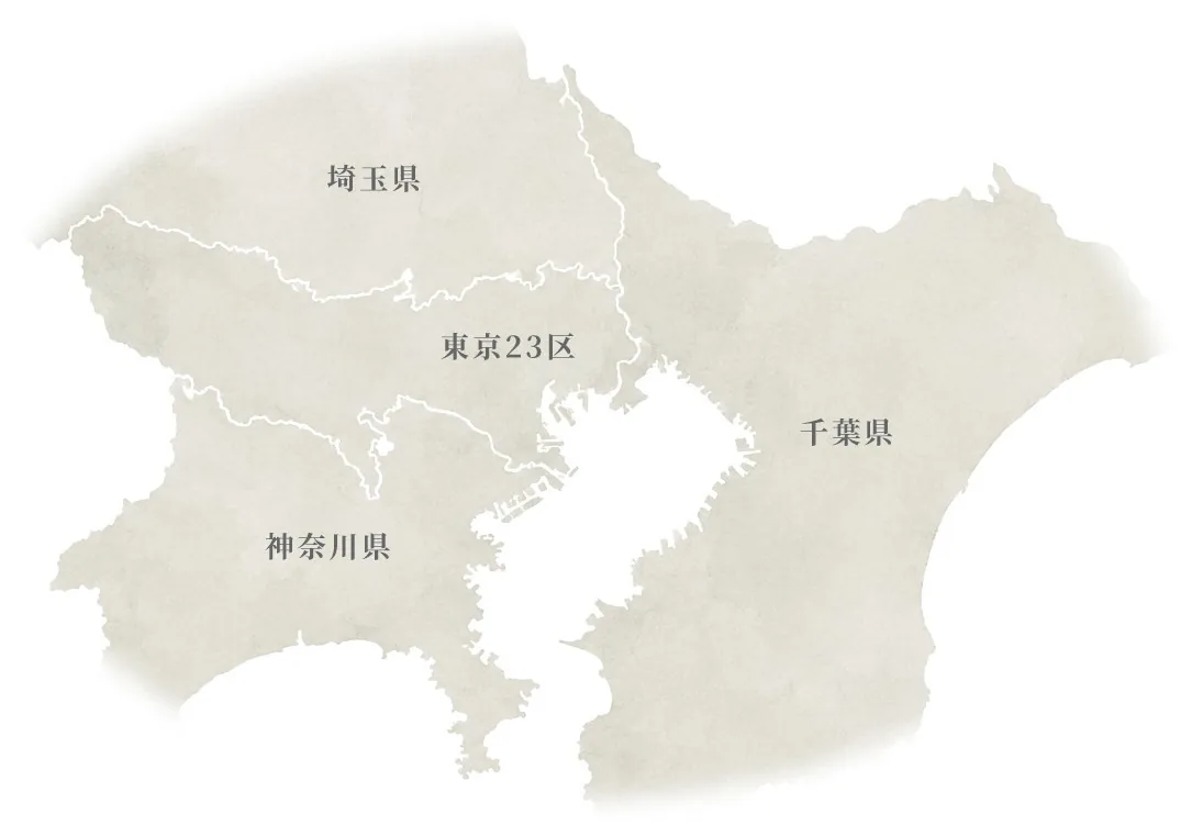 YOHAKUの対応エリアを示した地図
